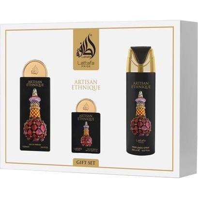 Lattafa Perfumes Pride Artisan Ethnique Gift Set, Eau De Parfum, 100ml/3.4 fl. oz + 20ml/0.65 fl. oz.+200ml/6.67fl. oz.