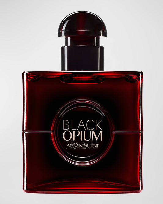 Yves Saint Laurent Black Opium Eau de Parfum over red, 50ml 1.6fl oz