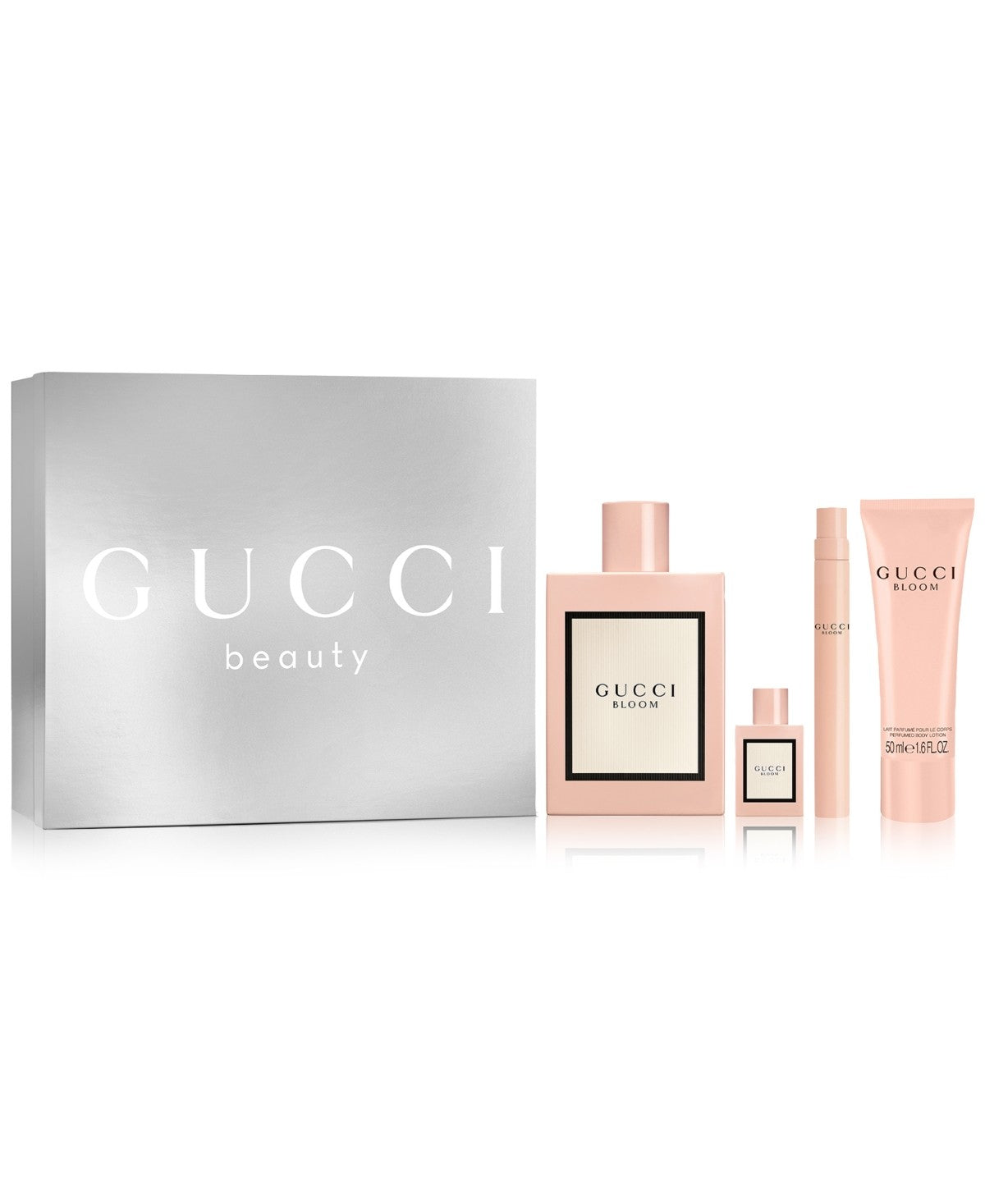Gucci Bloom Eau De Parfum 4-Pc. Gift Set. 100ml/3.3 fl. oz.  5ml/0.16 fl. oz.  10ml/0.33 fl. oz.  50ml/1.6 fl. oz.