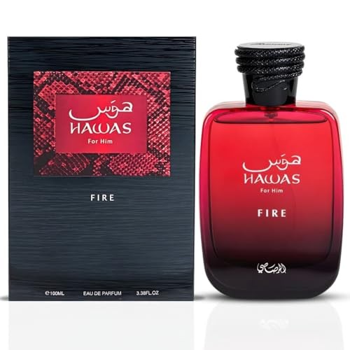 Rasasi Hawas Fire Cologne Spray, 3.3 Oz, 100ml Pack of 1