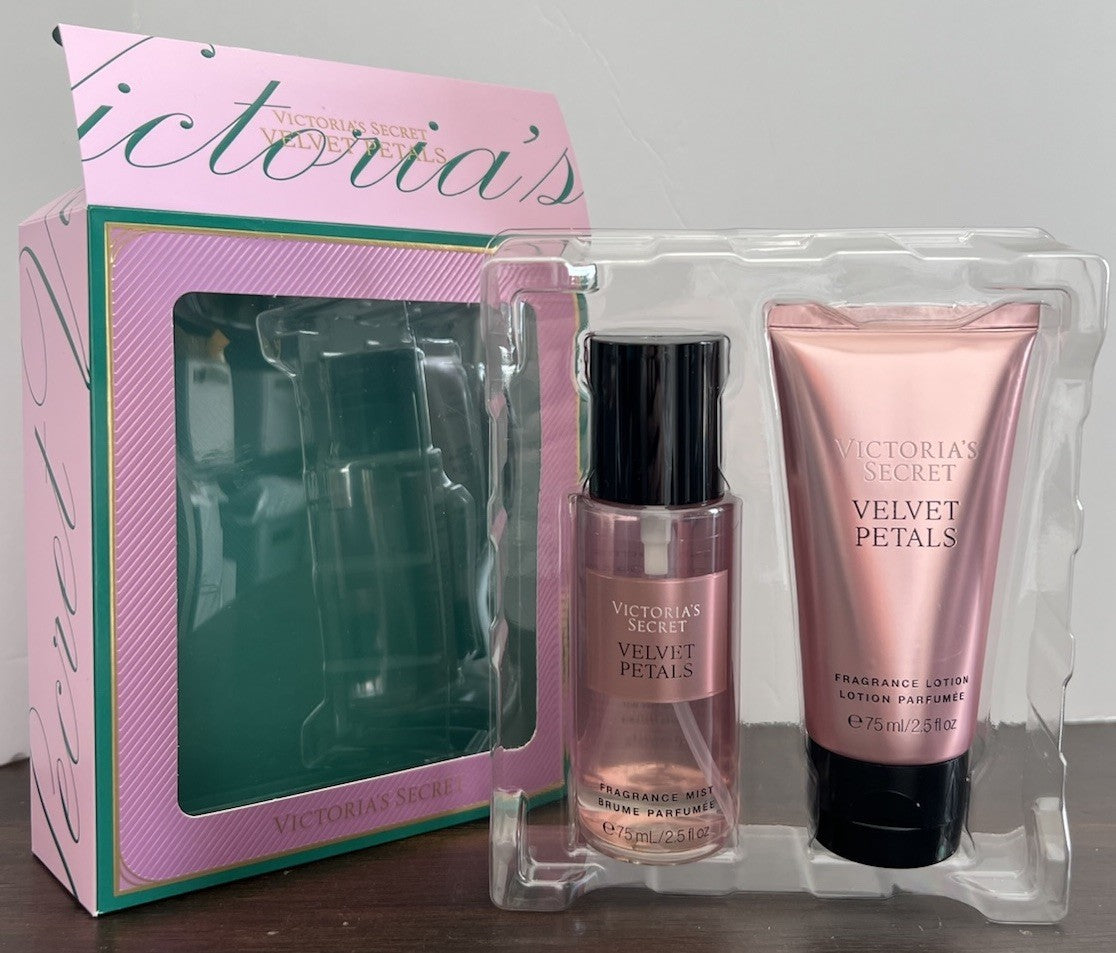 Victoria's Secret Velvet Petals Fragrance Mist and Lotion Gift Box 75ml/2.5 fl. oz. each