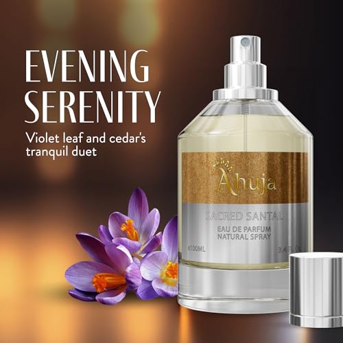 AHUJA Sacred Santal Eau De Parfum 3.4 Fl Oz, 100ml
