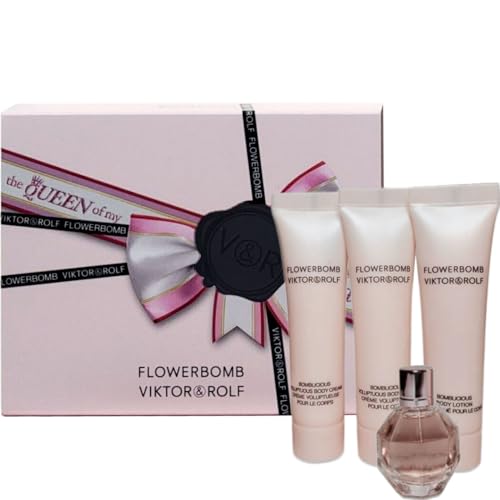 Viktor & Rolf Flowerbomb Gift Set 4 Pc: Eau De Parfum, Body Cream