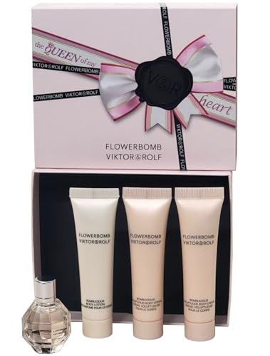 Viktor & Rolf Flowerbomb Gift Set 4 Pc: Eau De Parfum, Body Cream