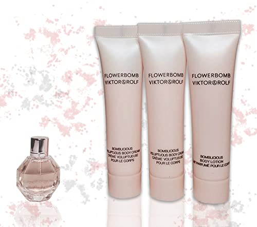 Viktor & Rolf Flowerbomb Gift Set 4 Pc: Eau De Parfum, Body Cream