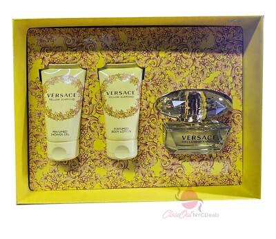 Versace Yellow Diamond 3pc Set: Shower Gel, EDT, Lotion